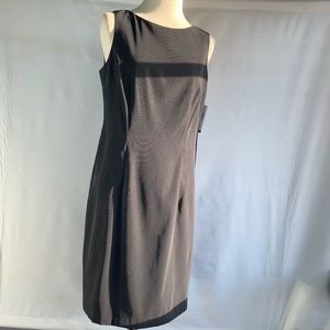 NWT ABstudio Little black dress LBD, sleeveless, stretch, basics, business, knee